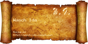 Wasch Ida névjegykártya